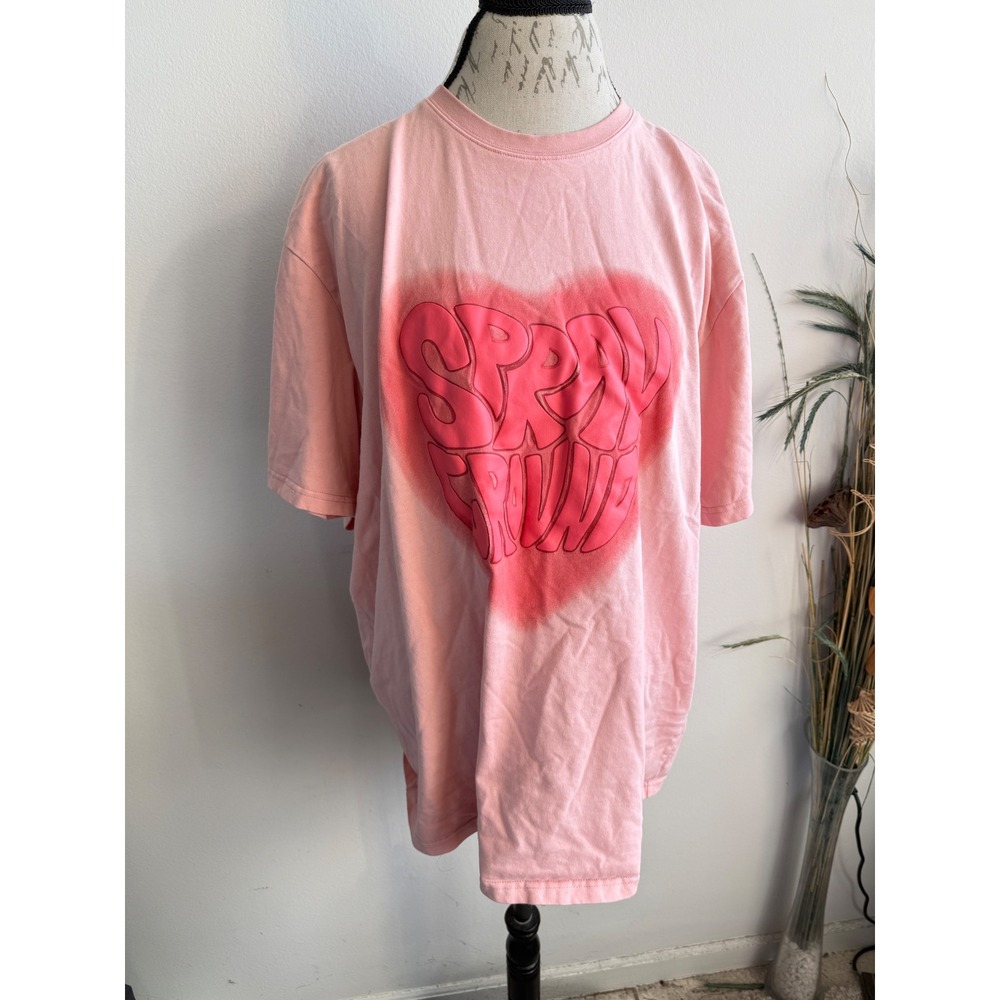 Sprayground‎ Limited Edition Pink Heart Puff Print Graphic Tee Mens XXL rare